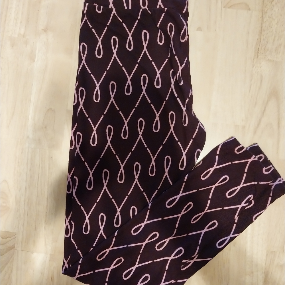 LuLaRoe leggings pink ribbon
